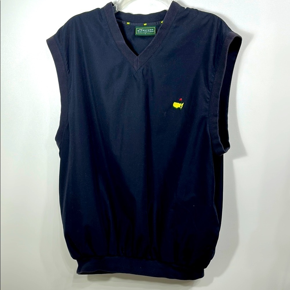 Masters Collection Men’s Navy Blue Windbreaker V-Neck Vest Golf Size Large.